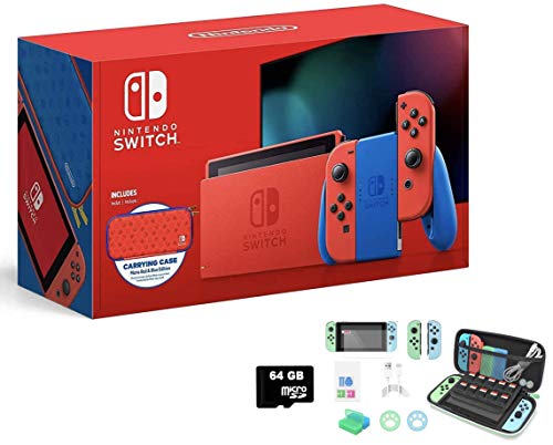 2021 Newest Nintendo Switch Mario Red & Blue Edition with Red Joy-Con - 6.2