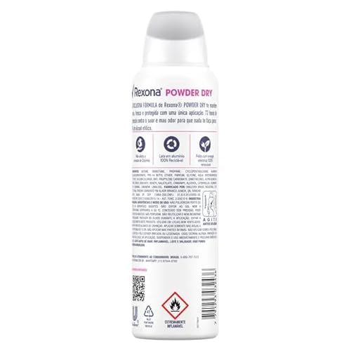 Rexona 12 Unidades Desodorante Antitranspirante Aerossol Powder Dry 150ml
