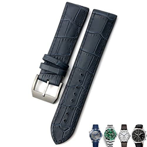 Bracelet montre cuir 20mm bleu marine - Élégance intemporelle pour Omega Seamaster