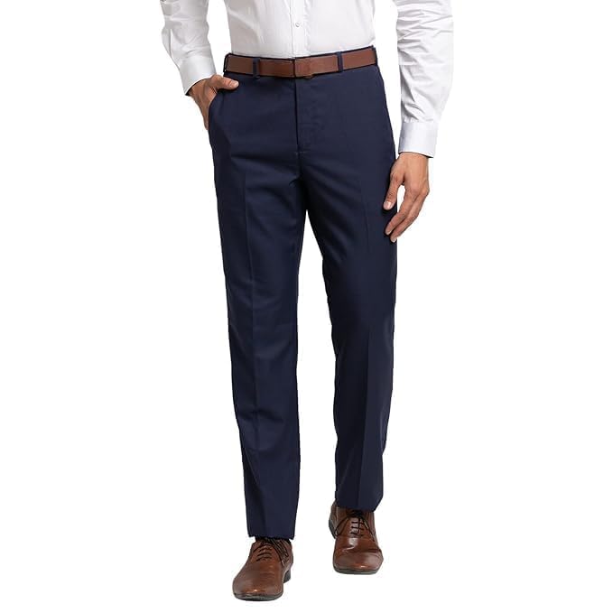 Men’s Formal Slim Fit Pants – Solid Color Poly Viscose Blend, Pleatless and Tailored for a Sharp Professional Look – Ideal for Office, Business Meetings, and Special Events – Sizes 30" to 40-image-0