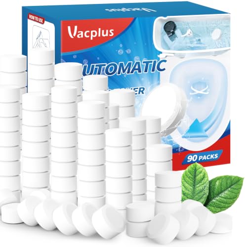 Image of Vacplus Toilet Bowl Cleaner Tablets 90 PACK, Automatic Toilet Bowl Cleaners with Bleach for Deodorizing and Descaling, Bathroom Cleaner Against Tough Stains