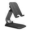 Coverzone Foldable Stand Business Model ABS+Silicone Material Tablet Smartphone Stand Desktop Stand Foldable Cell Phone Holder Q7-L (Black)