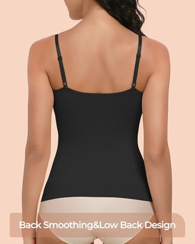 Image of EUYZOU Women's Tummy Control Shapewear Tank Tops Seamless Square Neck Compression Tops Slimming Body Shaper Camisole