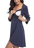 Joweechy Camisón de Maternidad para Mujeres Pijama Embarazada Vestido de Lactancia Ropa para Dormir Premamá N/XL