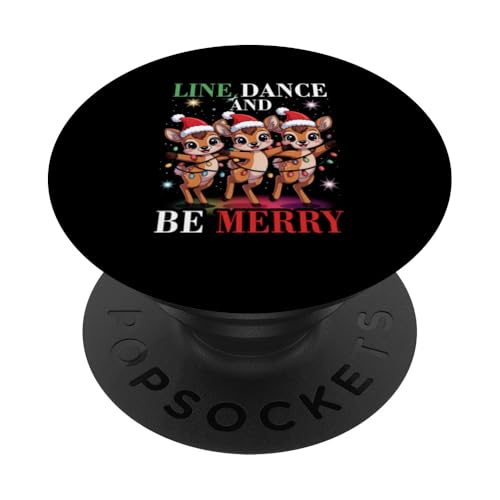 Reindeer Line Danse et Be s Joyeux Noël PopSockets PopGrip Adhésif