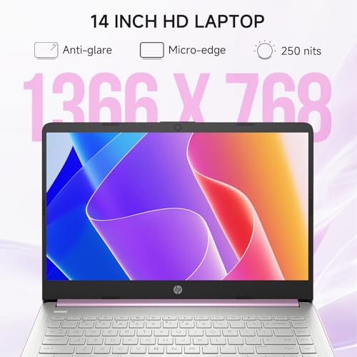 Image of HP 2026 14 inch Laptop Computer, Copilot AI, Intel N150, 16 GB RAM, 512 GB Storage(128GB UFS+256GB MSD+128GB UFD), 1-Year Office 365, WiFi 6, Ultra Light, Portable, Windows 11 Pro, Honey Lavender