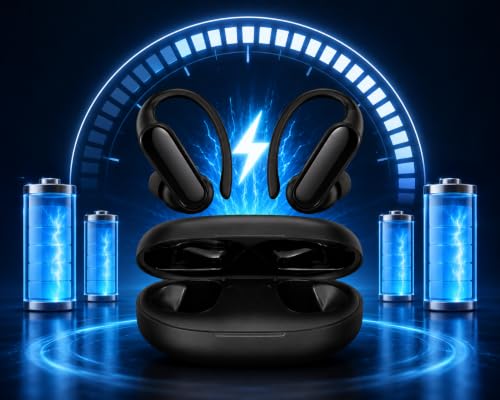 Image of J20 Wireless Bluetooth Earbuds, ENC Noise Cancellation, Ear-Lock Sports Design, 45H Playtime, Bluetooth 5.3, Touch Control, Fast Charging, IPX5 Water Resistant, White