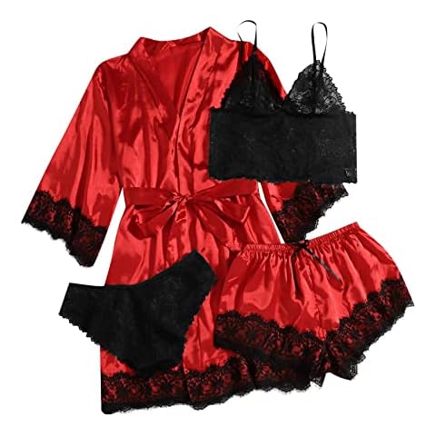 Wyongtao Women's Silk Pyjama Set with Robe Cover