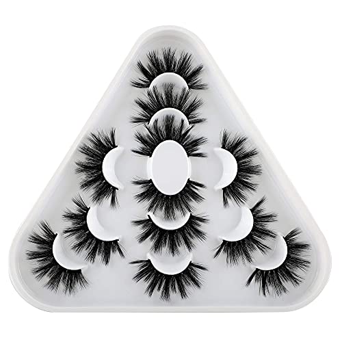 22MM 3D Faux Mink Eyelashes Fluffy Volume 6 Pairs Dramatic False Lashes Pack Thick Strip Fake Eye Lashes Multipack by Yawamica