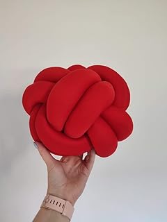 Knot Pillow, Red Knot Pillow, Red Ball Knot, Red Pillow, Red Knot, Knot Cushion, Large Floor Cushion, Large Knot Pillow, Large Floor Pillow