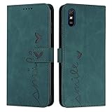 EATCYE Cover per Xiaomi Redmi 9A / 9i / 9AT, Flip Libro Libretto Custodia in Pelle PU per Xiaomi Redmi 9A / 9i / 9AT [Protezione Completa] [Slot per Scheda] [Funzione di Supporto] (Verde)