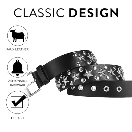 Studded Belt Studded Bracelet Pants Chain for Men Women – Y2K Emo Accessories Goth Punk Accessories Aesthetic Belt Set for Jeans Skirt Outfit3