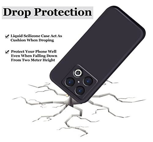 Image of A rtistque Liquid TPU Silicone Matte Shockproof Flexible with Camera Protection Soft Back Cover Case for OnePlus 10 Pro 5G - Black