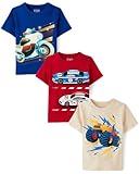 The Children's Place,Baby Boys,and Toddler Vehicle Short Sleeve Graphic T-Shirts,multipacks,Racecar/Monster Truck/Motorcycle 3-Pack,12 Months,18 Months