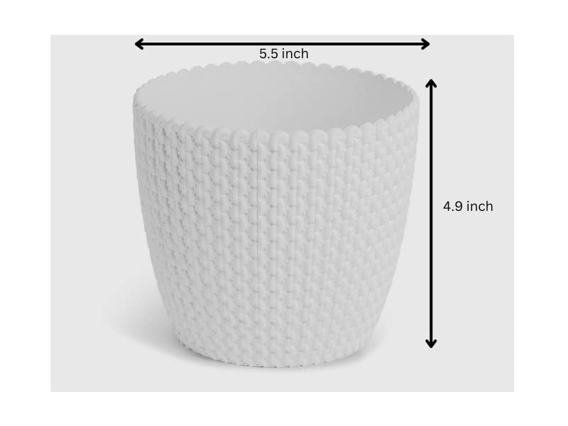 Image of Gamla for Home Decoration Capri Round Plastic Pots for Lawn | Terrace and Home Garden | Planters Flower Pot for Outdoor and Indoor Garden | Pots for Garden Plants | Set of 5