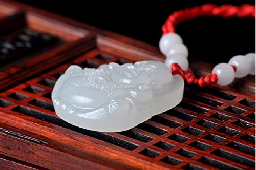 Collier bouddha jade blanc véritable pendentif lithothérapie