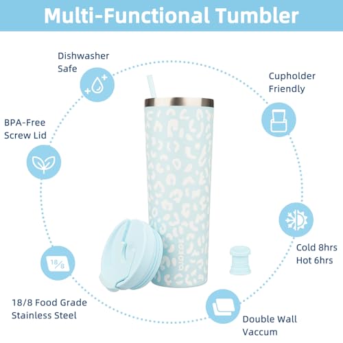 Image of BJPKPK 30 oz Coffee Tumbler with Straw, Insulated Stainless Steel Cup