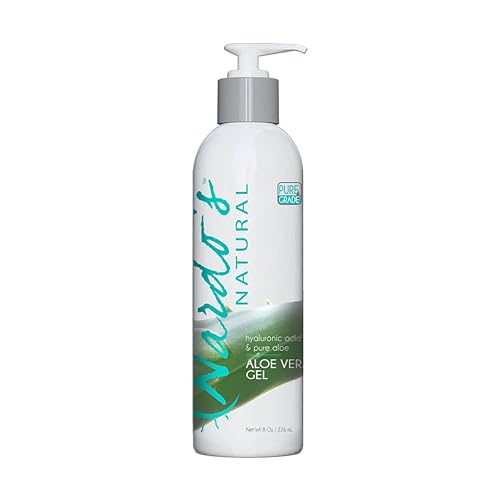 Nardo's Natural Gel de aloe vera de 8 onzas, gel hidratante de hojas para cara, cabello, piel seca y cuero cabelludo, alivio de quemaduras solares,