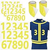 Number Patch Tape Self Adhesive Kit for Vault Jumpsuit DIY Survivor Cosplay 33 76 111 Yellow Number Patch and Tape for Vault Man Women Jumpsuit Suit Halloween Costume