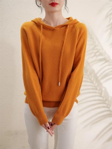 Wvapzxx 100% Pure Cashmere Hooded Sweater Women Autumn Winter Wool Knit Hoodie3