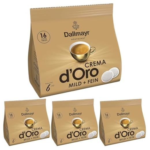 Dallmayr Crema d 'Oro mild & fein Pads (16 Kaffee Pads) (Packung mit 4)