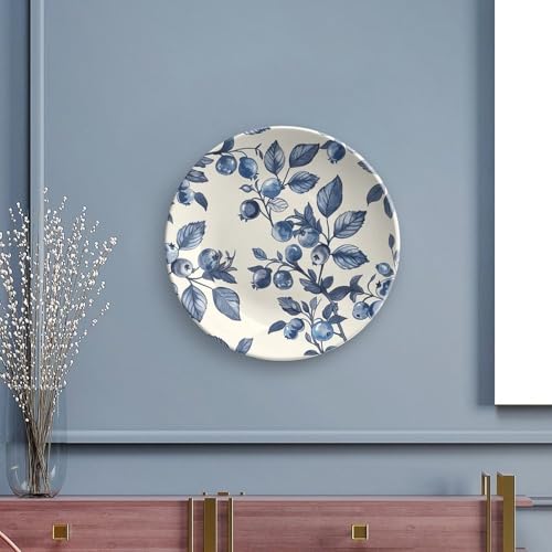 Plato decorativo de porcelana con patrón de flores arándano 7 in miniatura 5