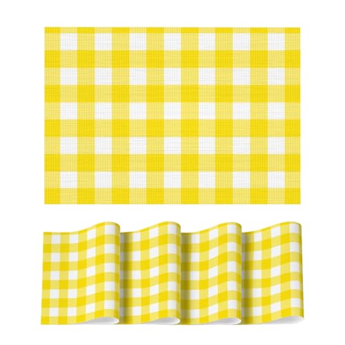 Artoid Mode Buffalo Plaid Vinyl Placemats Set of 4, 12x18