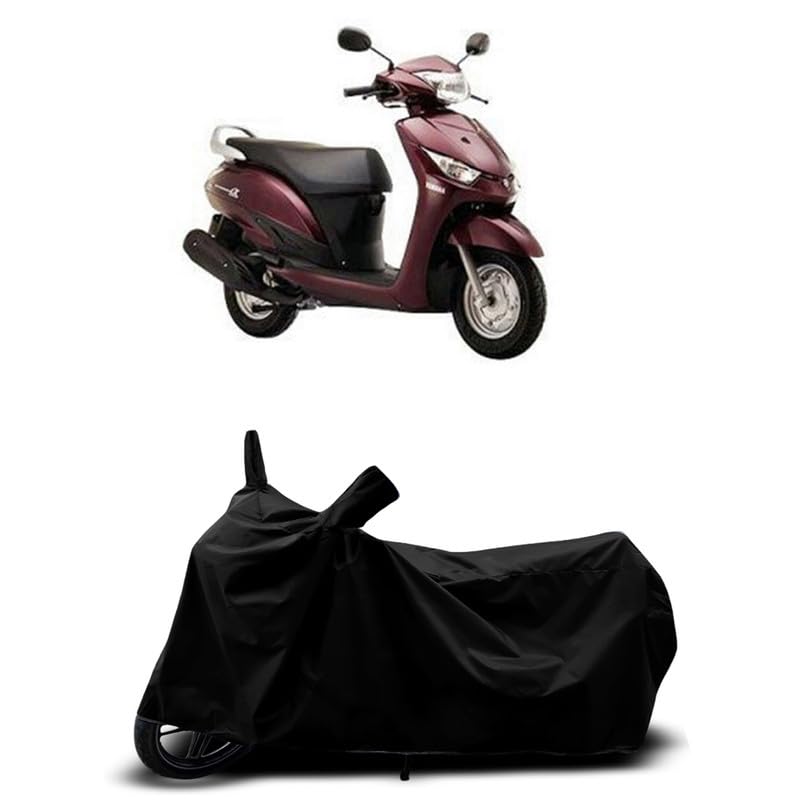 Image of DUFFEL-All Two Wheeler Bike /Scooty Body Cover Used for Yamaha Alpha Heat Protectio /Water Resistance /UV-Rays /Birds Dropping /Scratchproof /Dust Proof /Waterproof All Variants [Black]