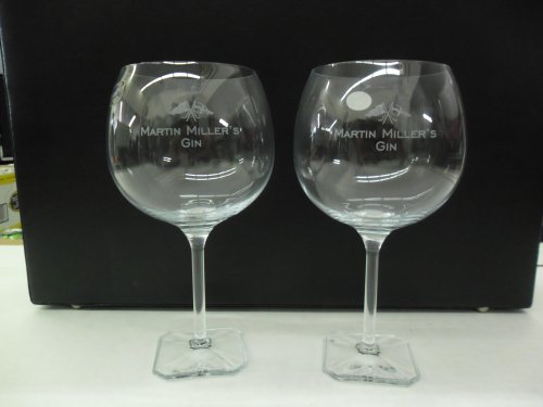 Juego de 2 Martin Miller Globo de Gin Inglaterra de Islandia (Cristal de Bohemia del cóctel Martini gafas