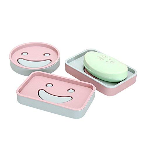 OANGO Smiley Face Double Layer PP Soapbox Soap Holder Smile Dish (Random Color Pink/Blue) (Square) (B08Y8Q91GC) Amazon Price History, Amazon Price Tracker