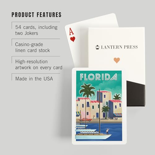 Lantern Press naipes póker tamaño estándar 52 cartas miniatura 3