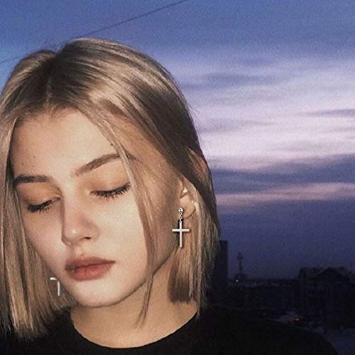 Sllaiss 925 Sterling Silver Cross Dangle Earrings For Men Women Unisex Silver Cross Dangling Earrings Christian Cool Drop Earrings Christian Jewelry #TOP1