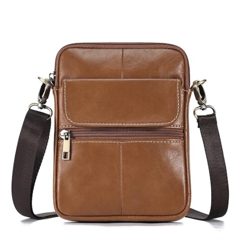 Bolso bandolera de cuero para hombre ideal para organizar el teléfono móvil en viajes