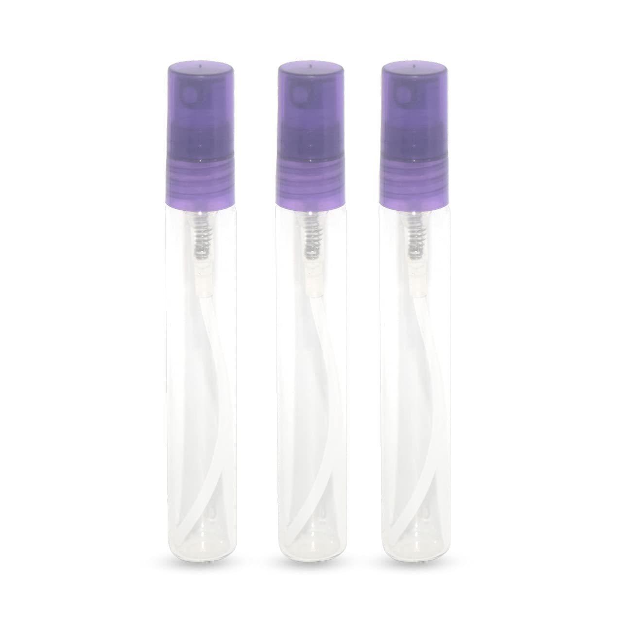 Hunky Dory 10ml Transparent Empty Glass Pen Spray Bottle Refillable With Pump Sanitizer, Toner, Perfume, Attar, Lotion, Moisture, Oil, Multi use Bottles (Pack of 3, Purple)-image-8
