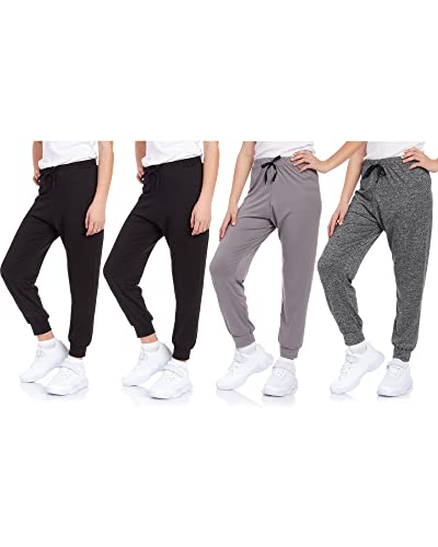 Sweet Hearts Girls Sweatpants - 4 Pack Super Soft Girls Activewear Performance Jogger Pants: Made in USA (Sizes: 5-18)2