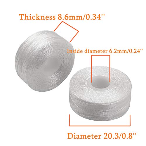 Image of YEQIN Prewound Bobbin Thread, Sideless, 144pcs Type L Size (SA155) (72White + 72Black) 75D /2 Polyester Thread, Compatible with Babylock, Barudan, Bernina, Brother, Consew, Singer, Tajima and More