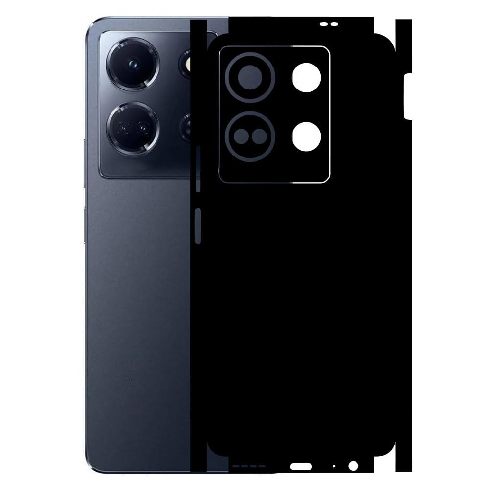 AtOdds - INFINIX Note 30 (5G) - Mobile Back Skin Sticker - Lamination - Rear Screen Guard Protector Film Wrap (Coverage - Back+Camera+Sides) (Design - Matte Black)-image-48