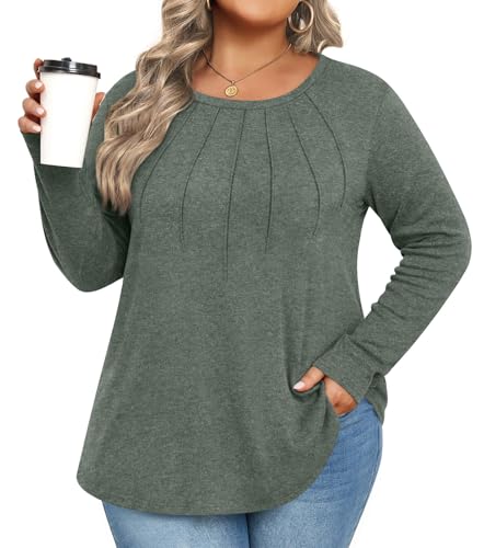 Anymiss Fall Plus Size Tops for Women 2025 Winter Sweaters Long sleeve Tshirts L-5XL2