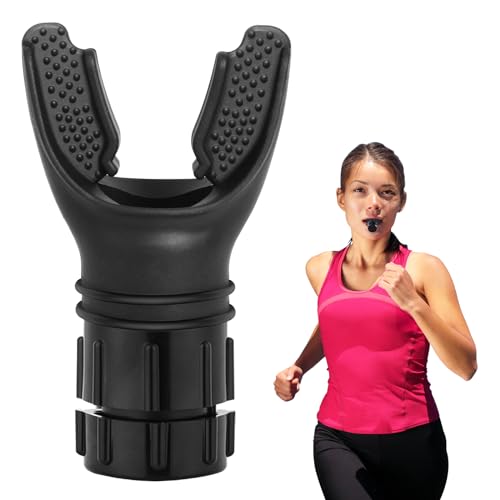 Ejercltador Puimonar, Entrenador Puimonar, Herramlenta Resplración Portátil, Dispositivo de Ejercicio Pulmonar con Resistencia Ajustable, Mejora La Capacidad Pulmonar y oxyfit Respira Negro