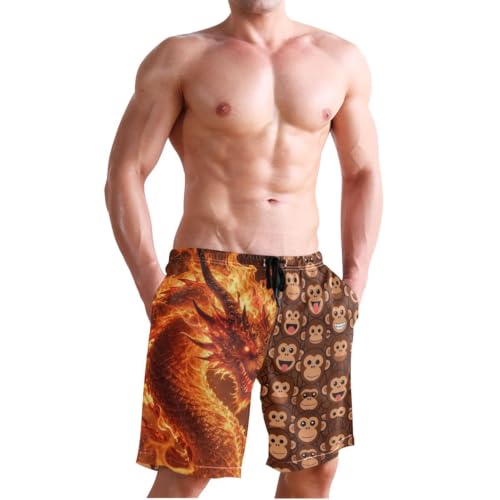 Short de piscine pour homme imprimé visage de singe original