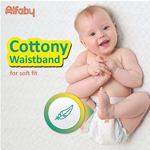 Image of Alfaby Baby Diapers Pants | New Born Size Up to 5 Kg, 22 Count | Super Dry Comfy Pant Style Disposable Diapers for Babies | Leak Proof, Soft & Rash Free | Uninterrupted Baby Sleep |12 Hours Absorption