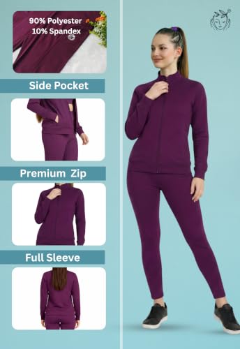 Image of Women 3 Piece Gym Workout Set | Sports Bra, Zip-Up Jacket & High Waist Leggings | Stretchable Yoga Activewear Co-Ord Set for Women | Fitness Gym Tracksuit