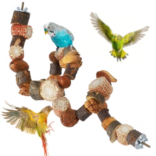 Perchoir Perroquet, Perchoir Oiseaux Jouet Perruche Cage Accessoire pour Calopsitte Inséparables...
