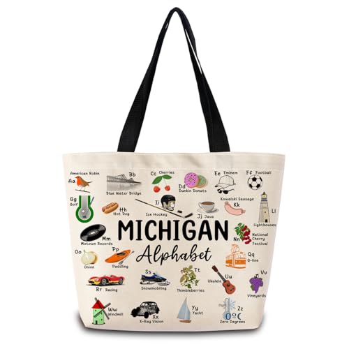 Bolso Tote Michigan con bolsillo interior y diseño estético miniatura 1
