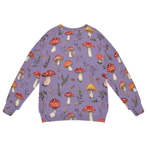 JUNZAN Red Mushrooms Taro Purple Kids Girls Sweatshirt Hoodie Long Sleeve Hoodies for Girls Party 4T2