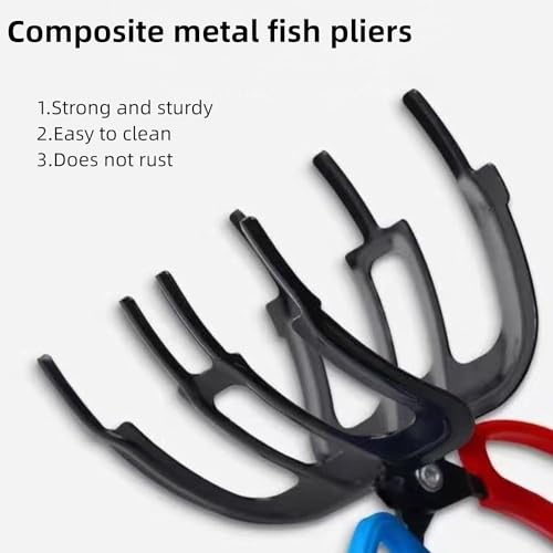 ZEJAVIC 2pcs Fishing Pliers Gripper Metal Fish Control Clamp Claw Tong Grip Tackle Tool Control Forceps for Catch Fish Fishing Accessories Metal Fish Control Clamp - Thumbnail 7