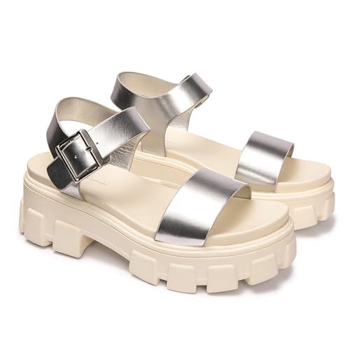 Image of Luffymomo Women's Platform Wedge Sandals | Chunky Heels Ankle Strap Shoes Open Toe Summer Adjustable Sandals, Lug Sole