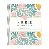 Kenmohuo The Bible in A Year: A 52-Week Study Through Gods Word - Spiral Bible Study Guide 52 Week Women's Bible Study Plan - A Beautiful Year in The Bible for Women (A4)