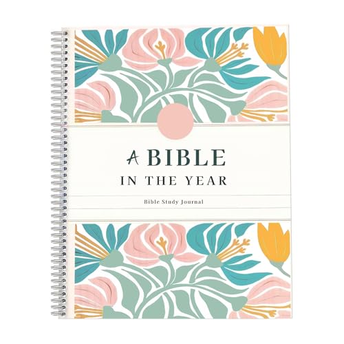 Kenmohuo The Bible in A Year: A 52-Week Study Through Gods Word - Spiral Bible Study Guide 52 Week Women's Bible Study Plan - A Beautiful Year in The Bible for Women (A4)