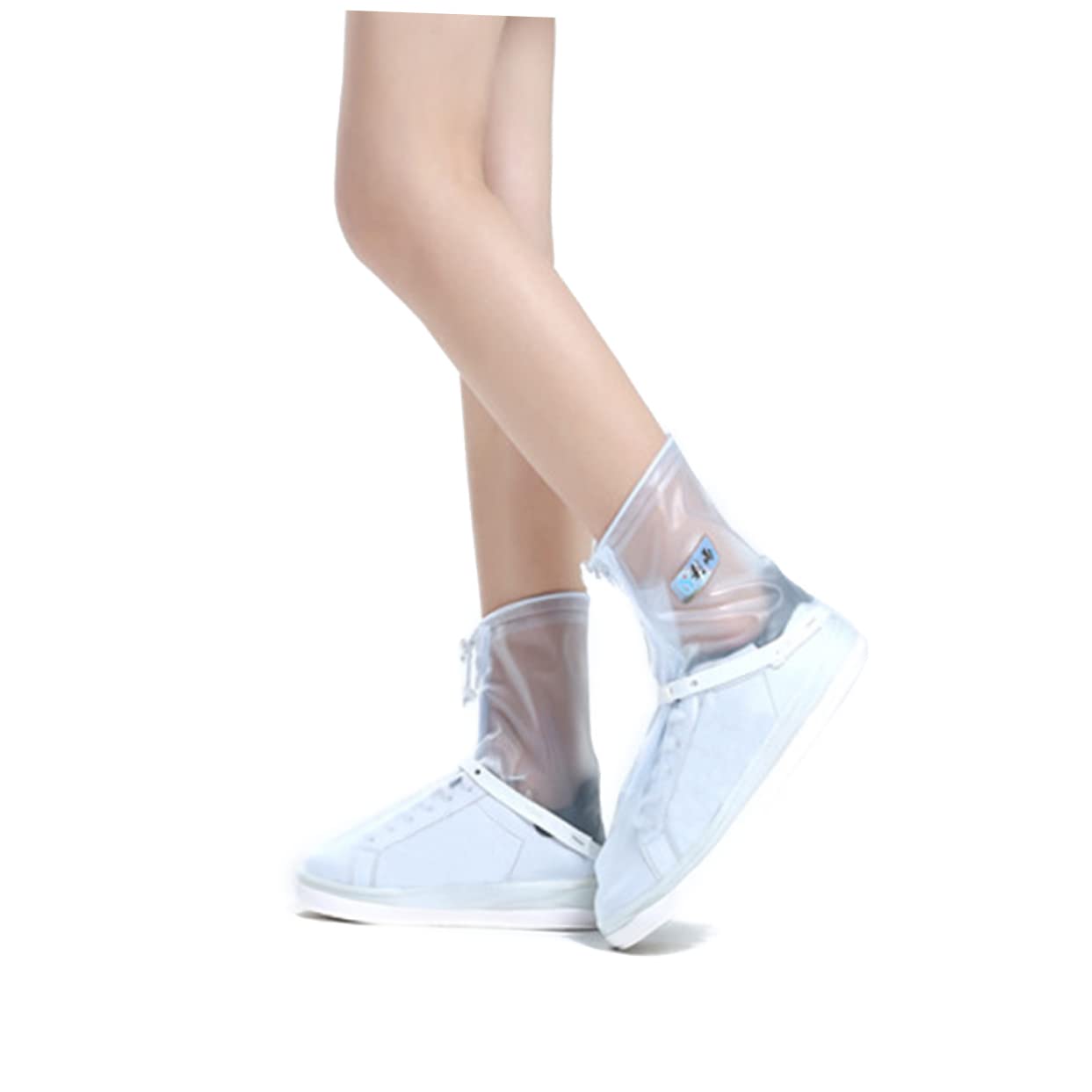 KOMBIUDA Reusable Waterproof Shoe Covers Rainproof Overshoes for Outdoor Cycling Hiking Non-Slip High-top Easy to Wear